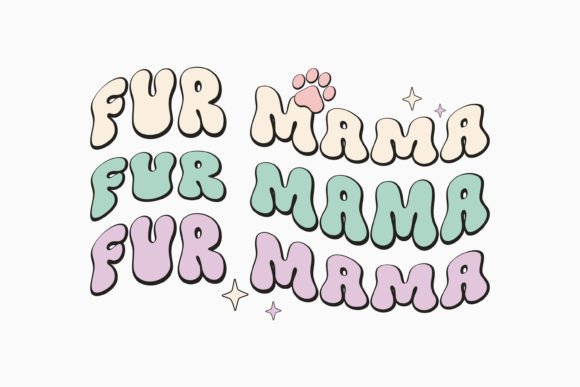 Fur Mama Retro Cat Mom Quote SVG