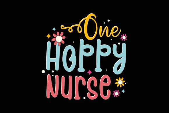 One Hoppy Nurse Retro Easter Quote