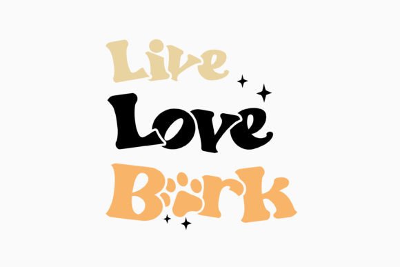 Retro Dog Quote SVG Live Love Bark