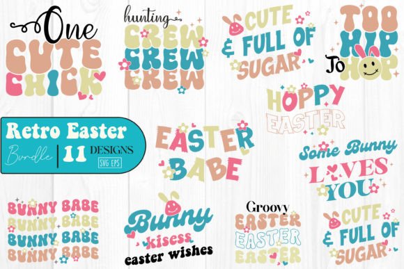 Retro Easter Flower Bundle SVG 11 Design