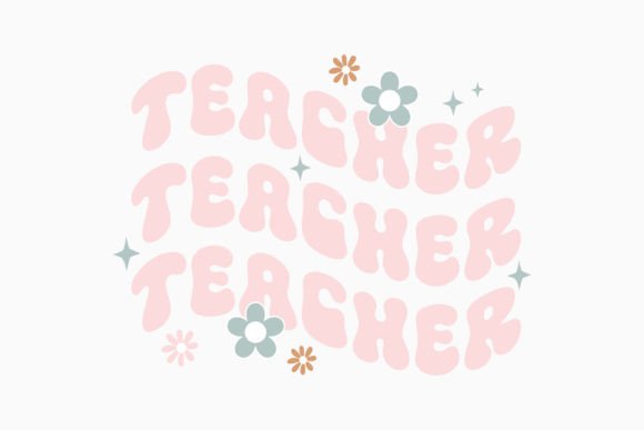 Retro Teacher Quote SVG Flower